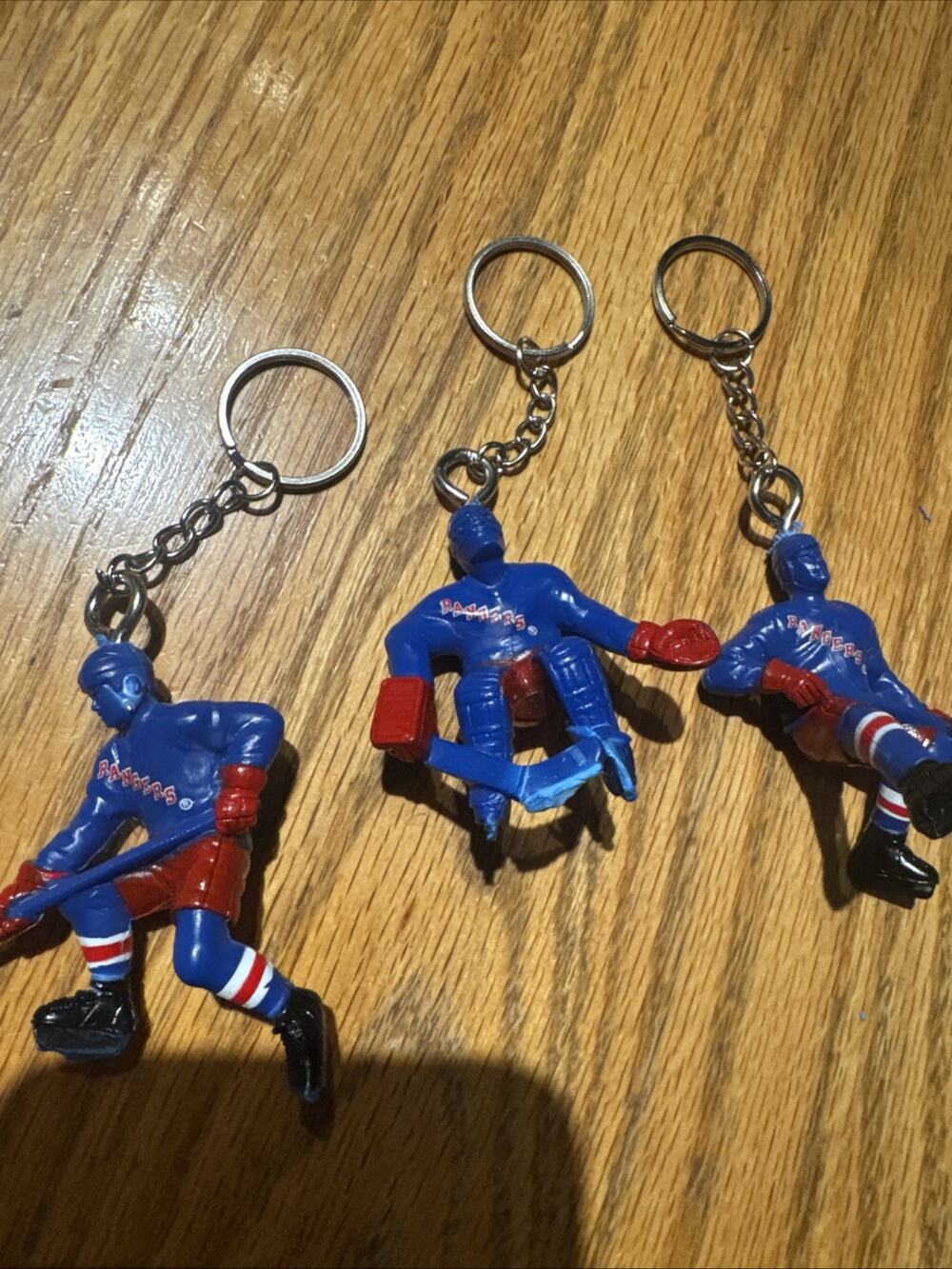 Lot of 3 New York Rangers Hockey Player Keychains NHL Vintage